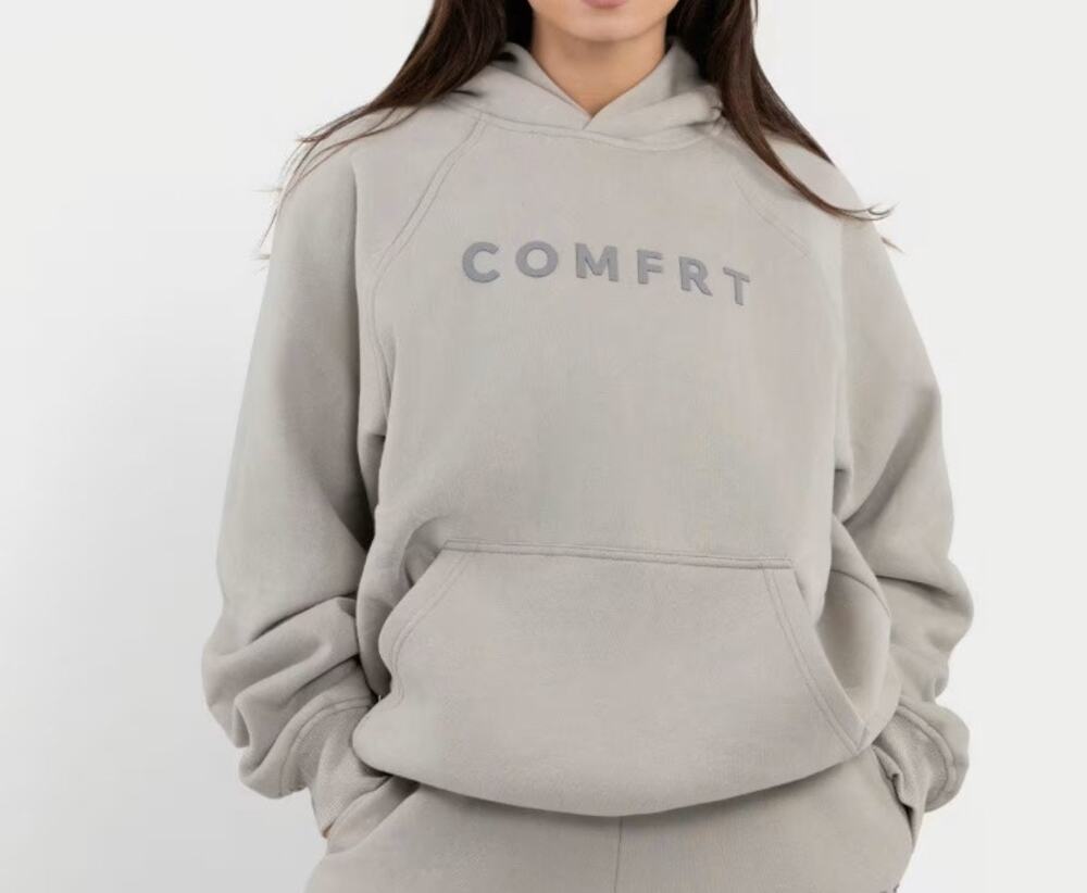 Unisex Comfrt Tranquil Hoodie Heavyweight Tan Size S EUC!